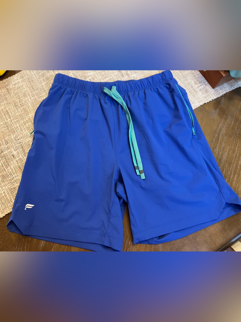 Fabletics Mens Swim Trunks size small 7” inseam blue